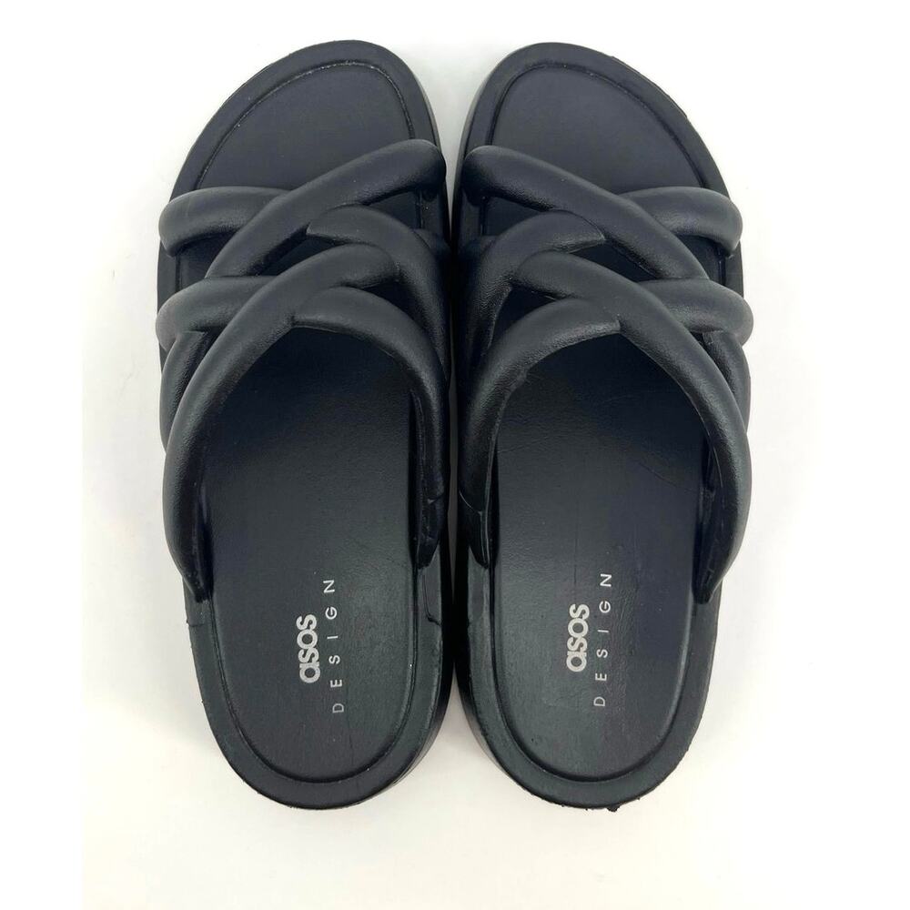 ASOS DESIGN Frankco Chunky Jelly Mules Black Size 6